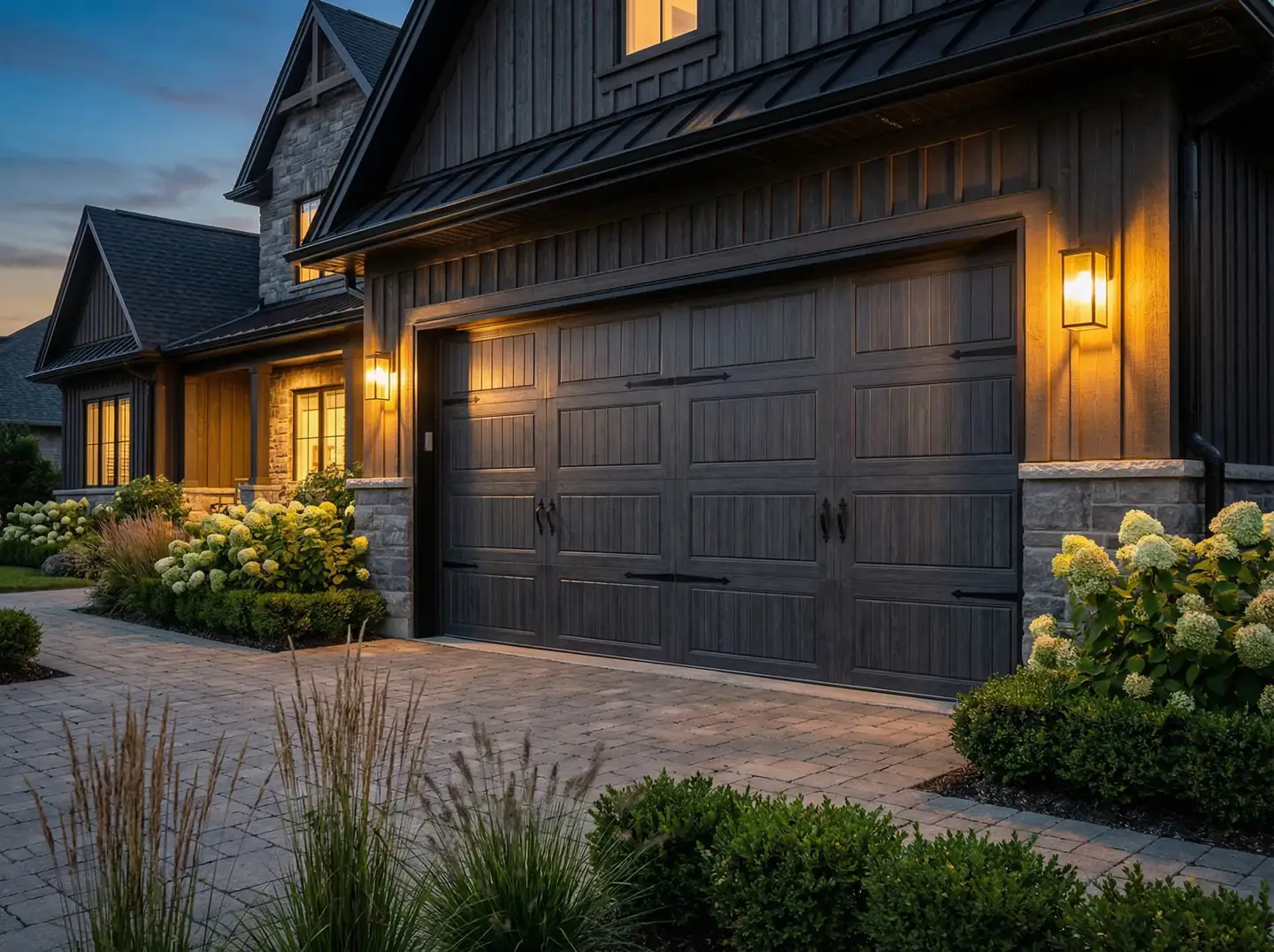Custom garage door installation on a Kissimmee home